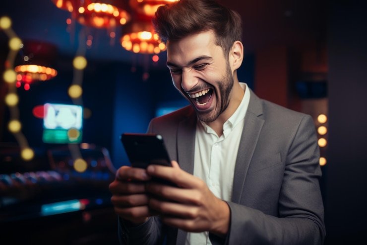 Pengguna di kota Indonesia menggunakan platform hiburan secara mobile sambil menikmati sepak bola dan badminton